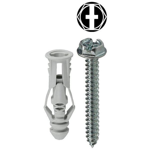 L.H. Dottie Triple-Grip Screw Anchor, 1-3/16" L, Nylon TG8KHX